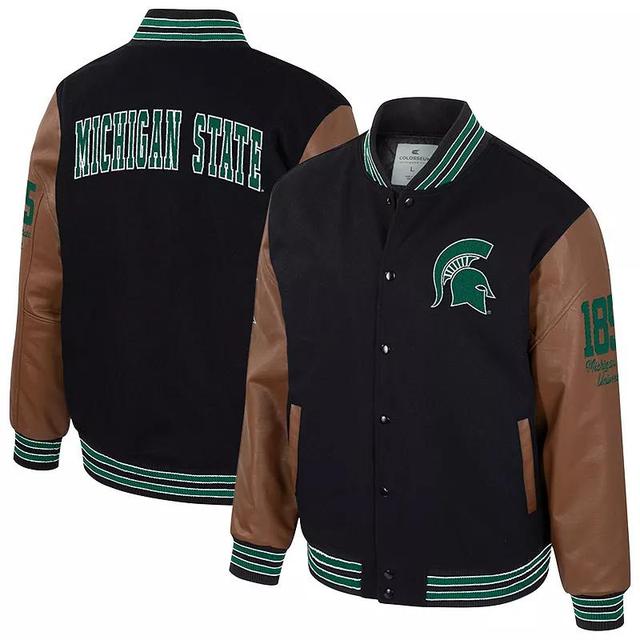 Mens Colosseum Michigan State Spartans Letterman Full-Snap Varsity Jacket Product Image