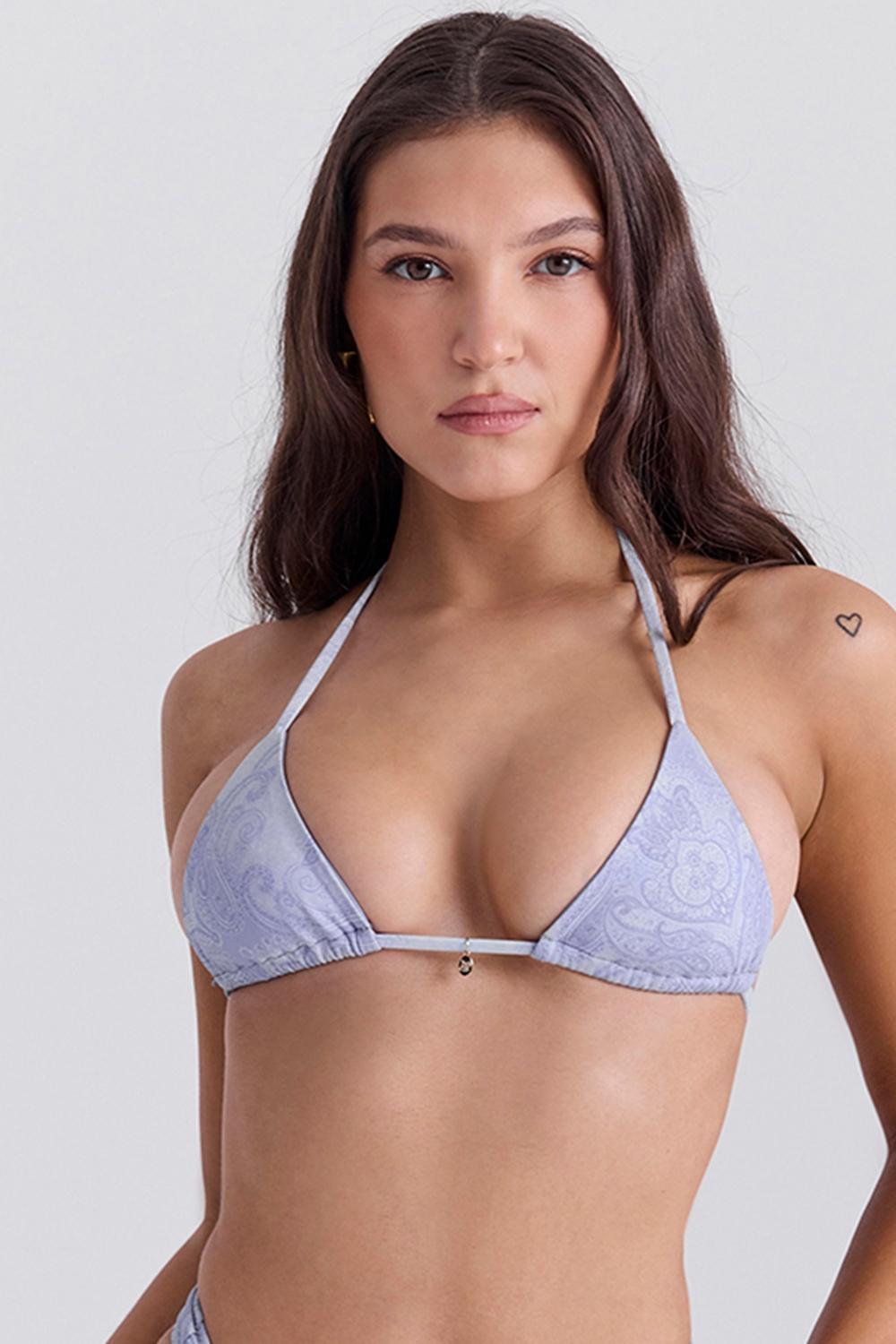 Caribe Lavender Paisley Bikini Top Product Image