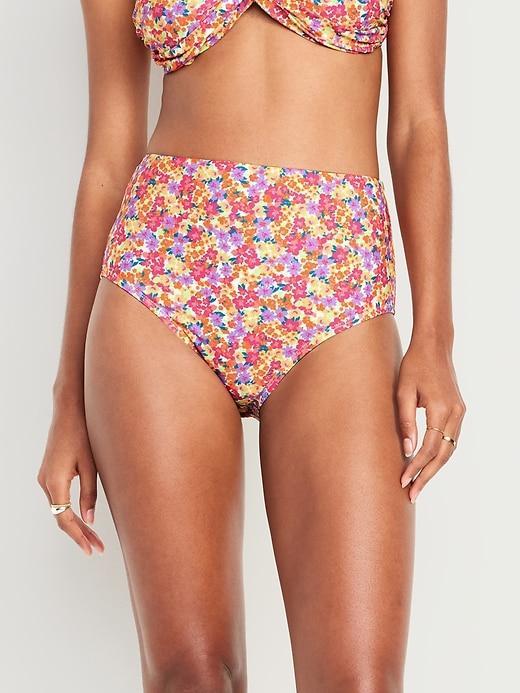 High-Waisted French-Cut Bikini Swim Bottoms Product Image