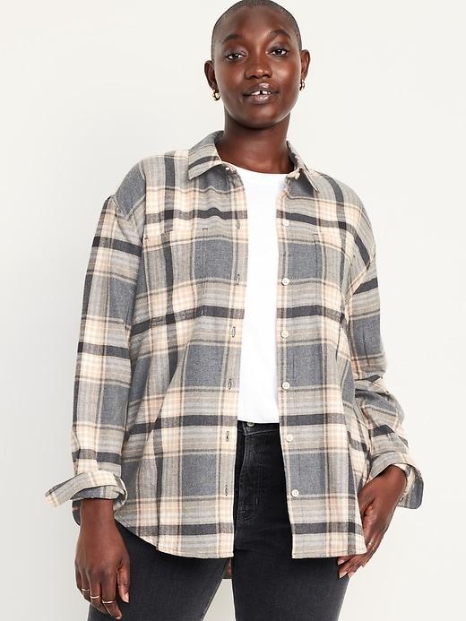 Flannel Boyfriend Button-Down Shirt Product Image