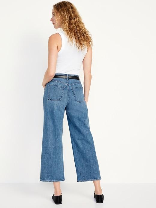 Extra High-Waisted Cropped Wide-Leg Jeans Product Image