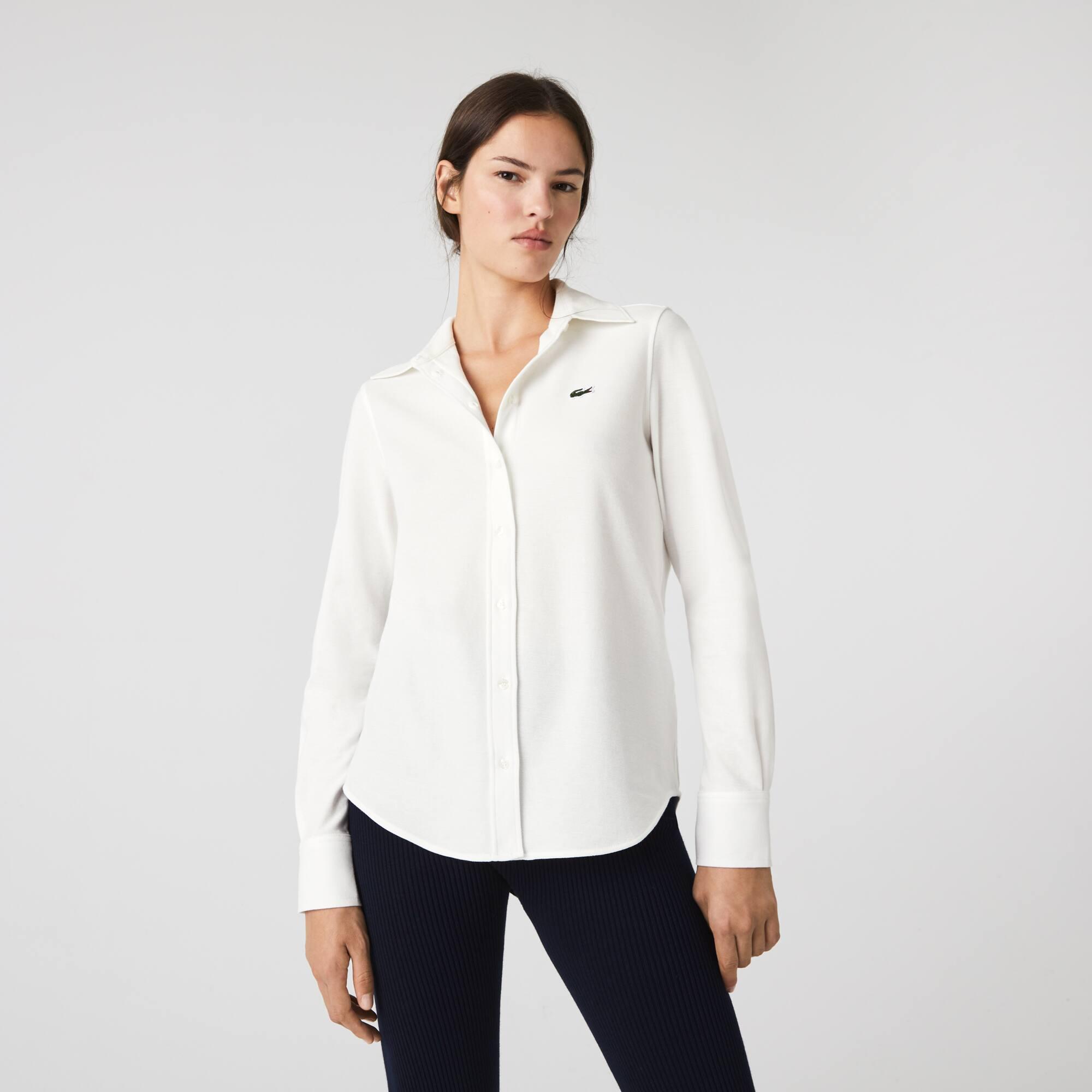 Women's Lacoste French Collar Cotton Piqué Shirt Product Image