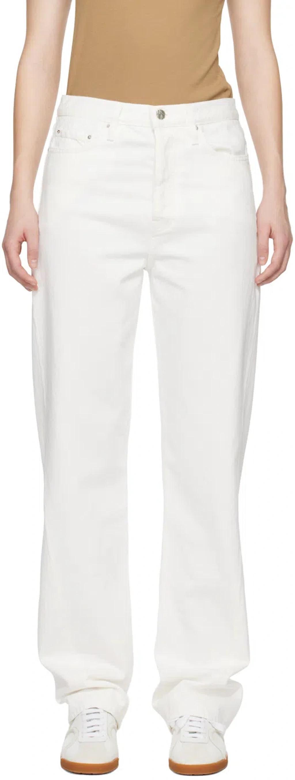 White Twisted Seam Jeans In 110 Off-white Product Image