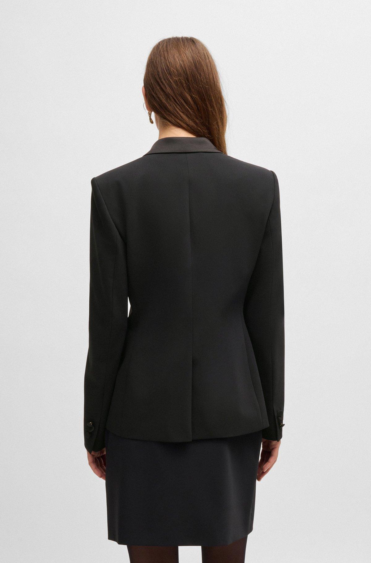 Slim-fit tuxedo jacket with satin trims Product Image