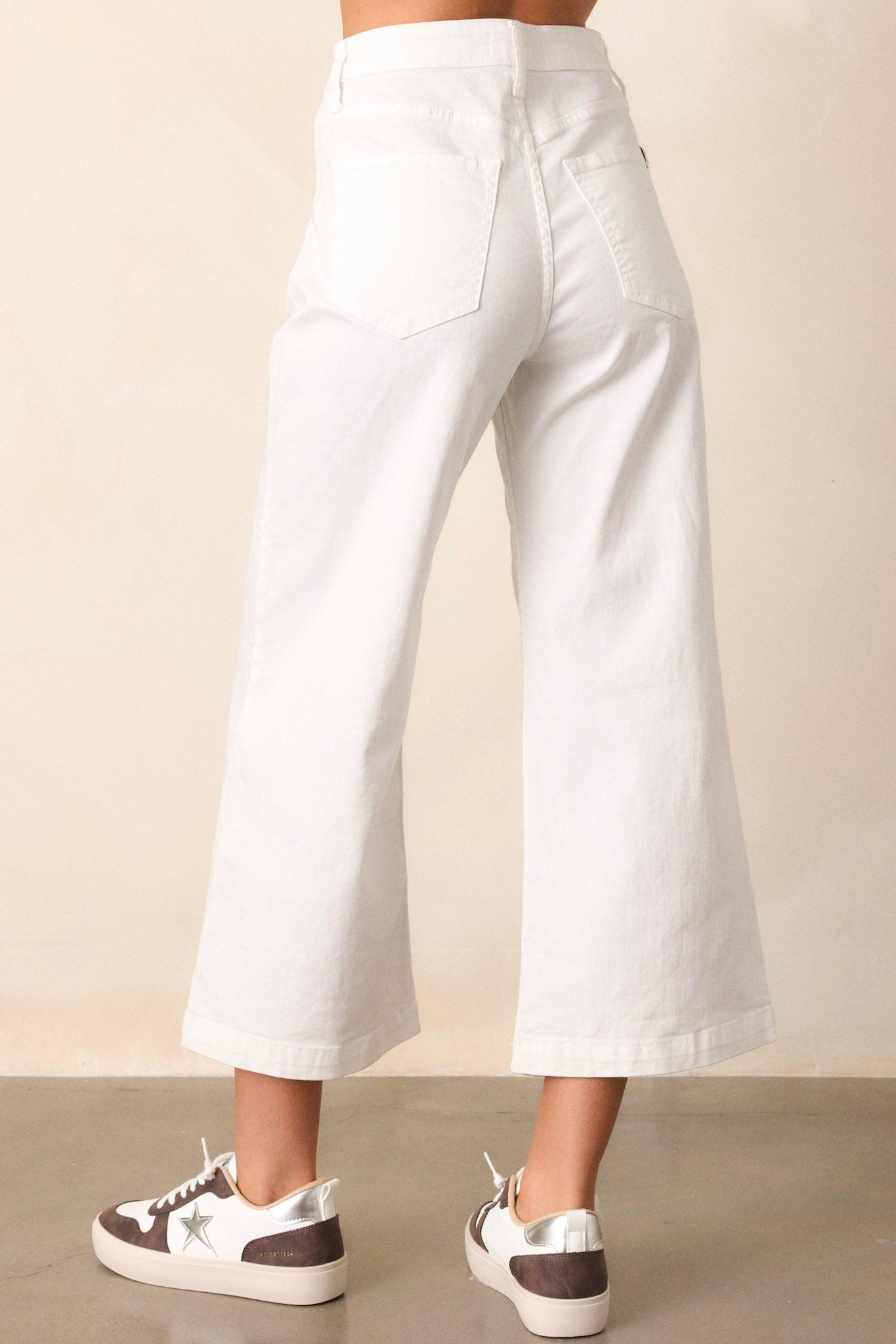 Urban Oasis White Cropped Flare Jeans Product Image