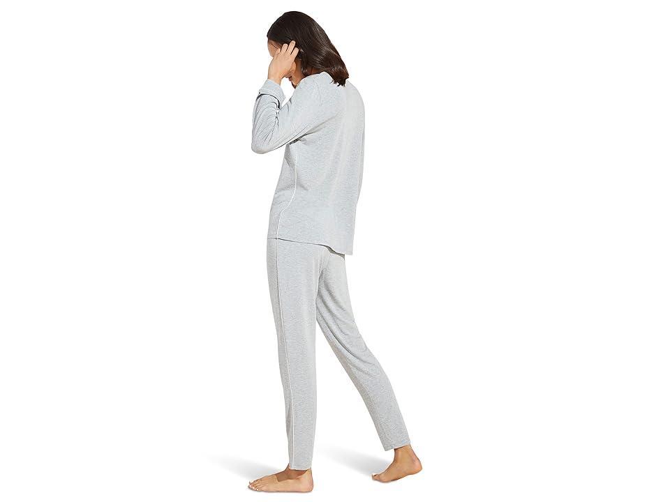 Eberjey Gisele Slim Tuxedo Pajama Set (Heather Grey/Sorbet Pink) Women's Pajama Sets Product Image