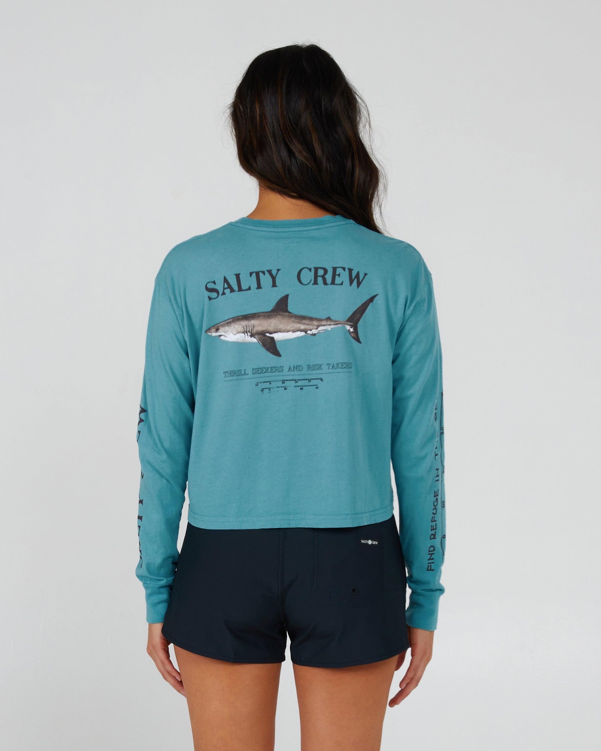 Bruce Sea Green L/S Crop Tee Female Product Image