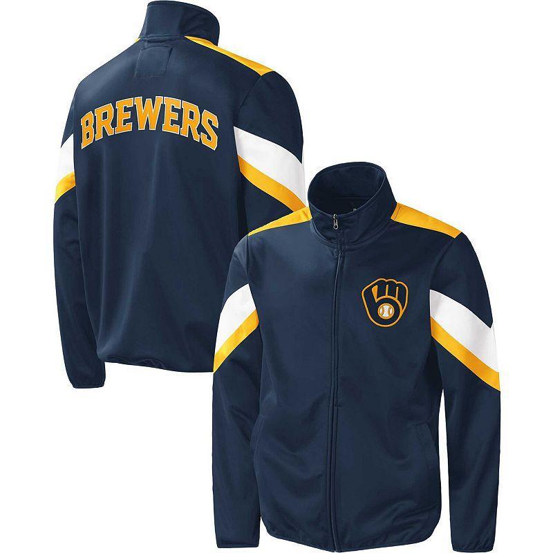 Mens G-III Sports by Carl Banks Milwaukee Brewers Earned Run Full-Zip Jacket Blue Product Image