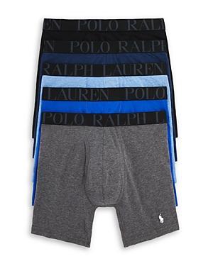 Polo Ralph Lauren 5-Pack Stretch Fit Classic Boxer Briefs (Polo Black/Charcoal Heather/Pale Royal Heather/Blue Saturn/Monro) Men's Underwear Product Image