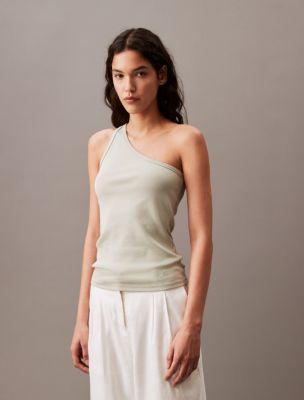 Cotton Contour Rib One Shoulder Top Product Image