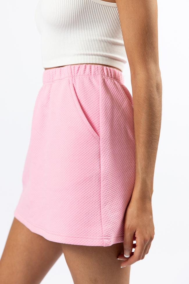 Have It My Way Pink Textured Knit Skort Product Image