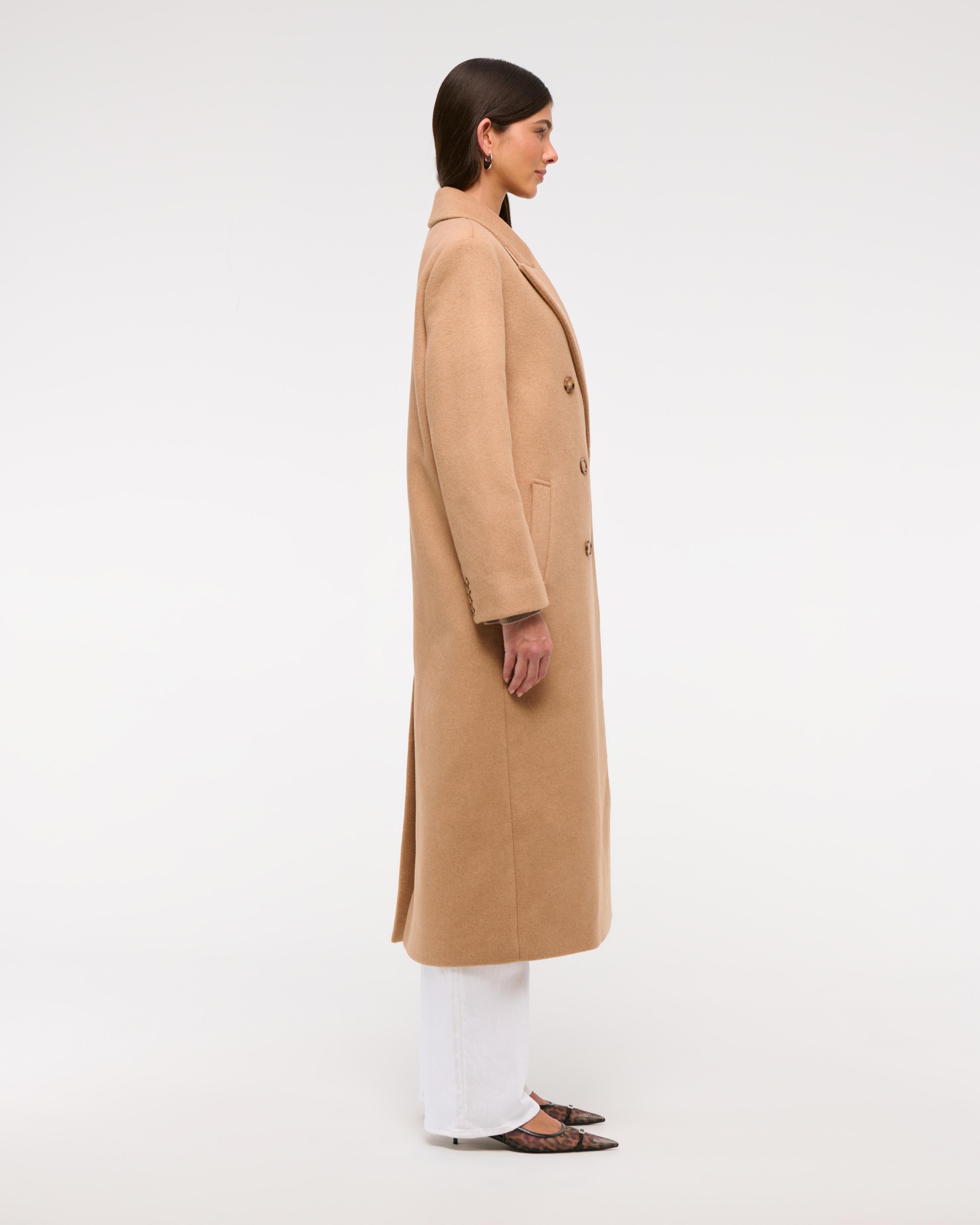 Wool-Blend Double-Breasted Coat Product Image