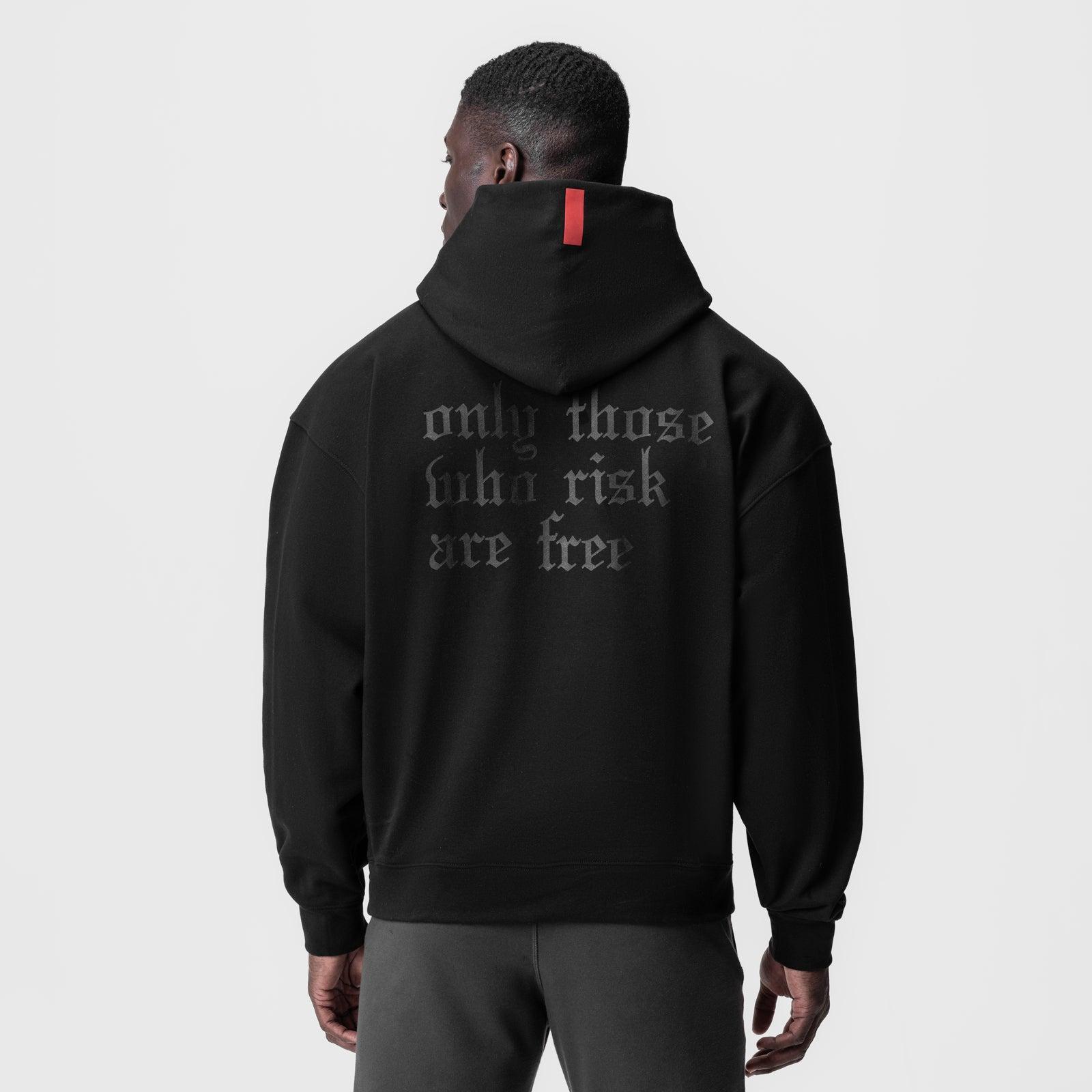 0874. Tech-Terry™ Zip Pocket Hoodie  -  Black/Black "OTWR" Product Image