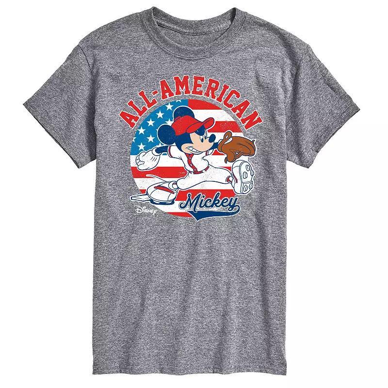 Disneys Mickey Mouse Big & Tall Americana Baseball Graphic Tee, Mens Product Image