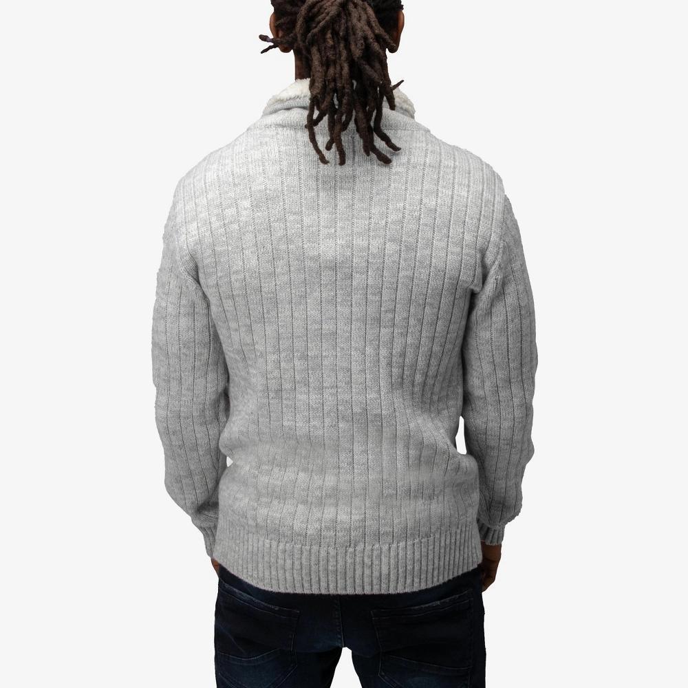 XRAY Men's Cable Knit Cowl Neck Sweater in LIGHT GREY Size Medium Product Image