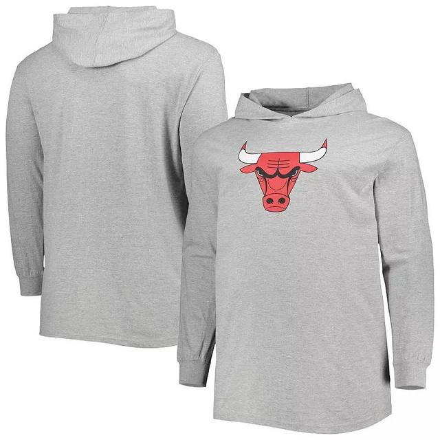 Mens Fanatics Branded Heather Gray Chicago Bulls Big & Tall Pullover Hoodie Product Image