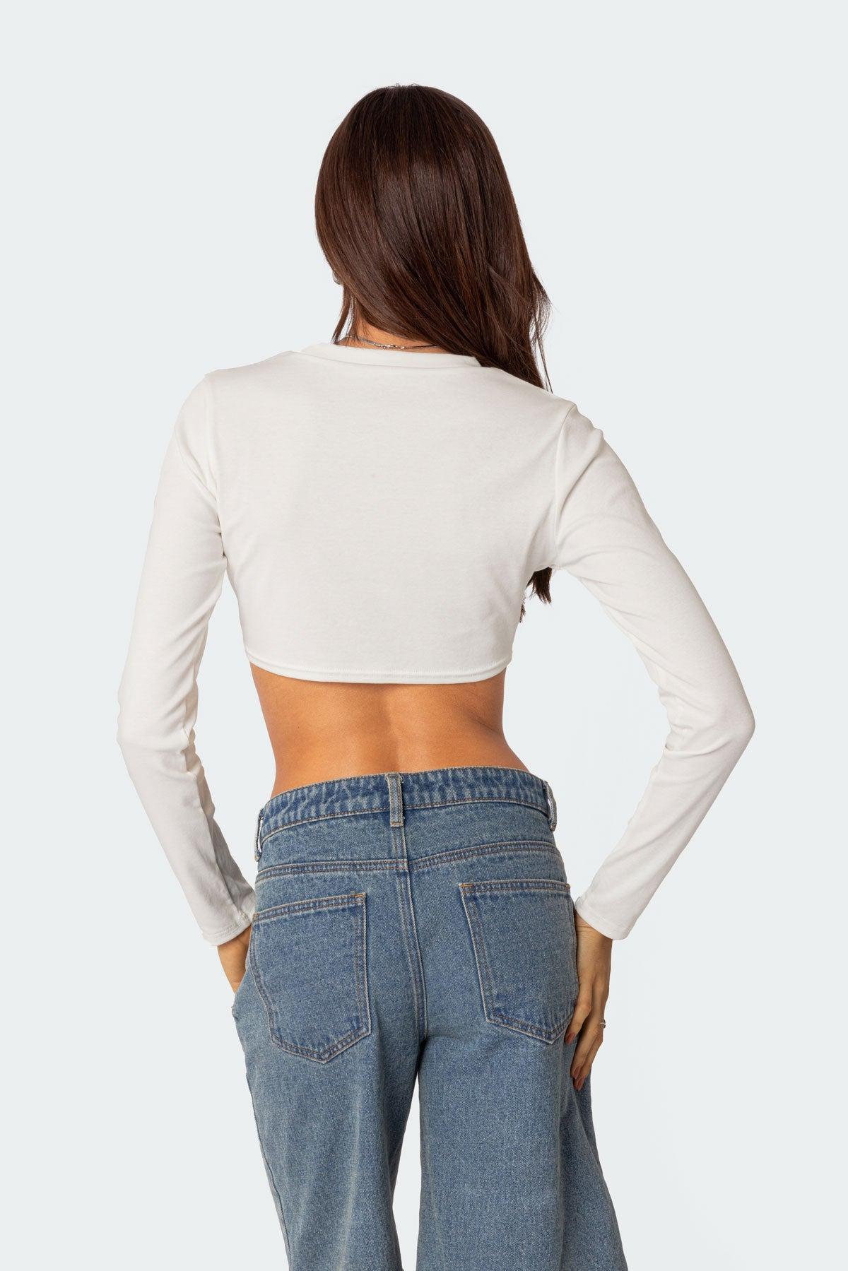 Ted Cropped Long Sleeve T Shirt Product Image