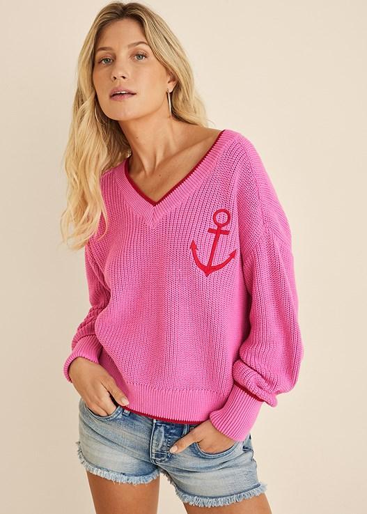 Anchor V-Neck Sweater Product Image