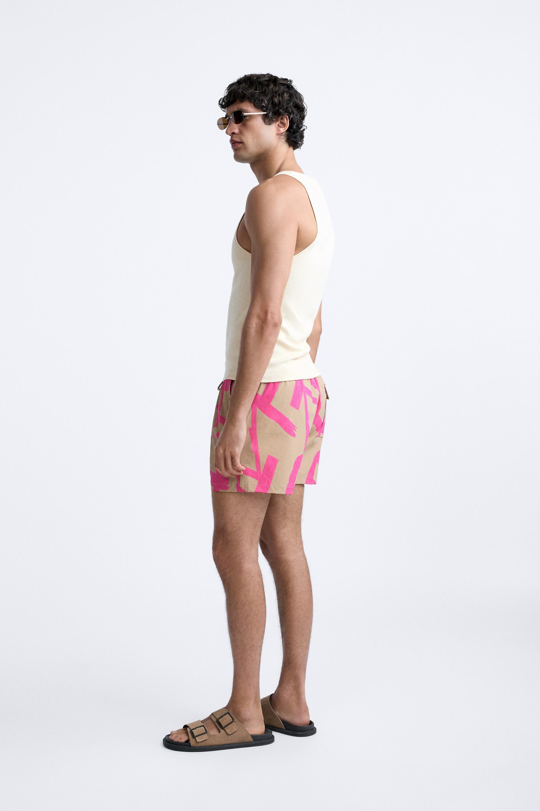 REGULAR ABSTRACT PRINT SWIMMING TRUNKS Product Image