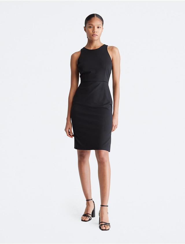 Calvin Klein Womens Halter Sheath Dress - Black - 8 Product Image