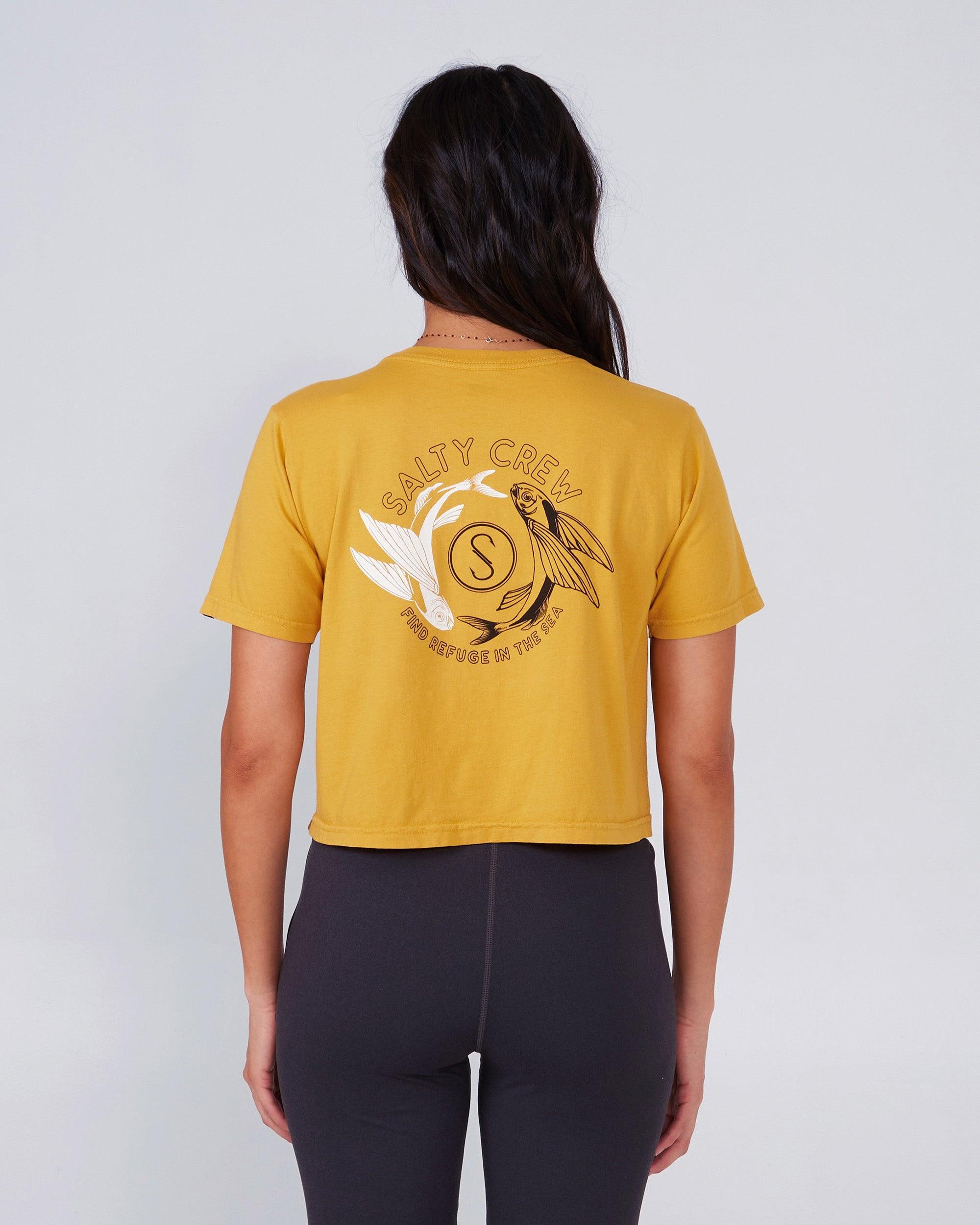 Fin And Yang Crop Tee - Baked Yellow Female Product Image