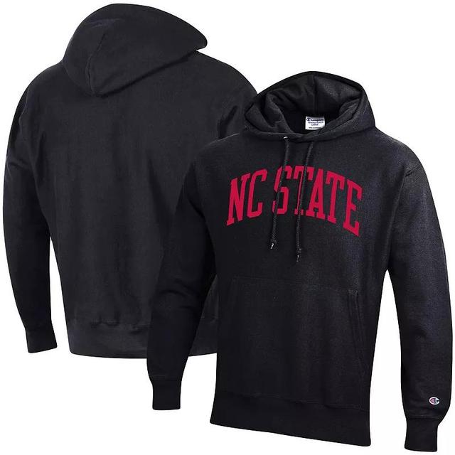 Mens Champion Black NC State Wolfpack Team Arch Reverse Weave Pullover Hoodie Product Image