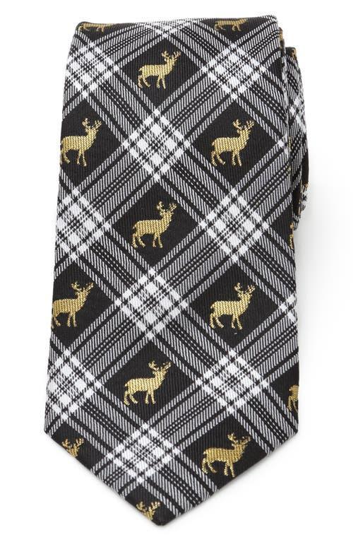 Mens Plaid Stag Silk Tie Product Image