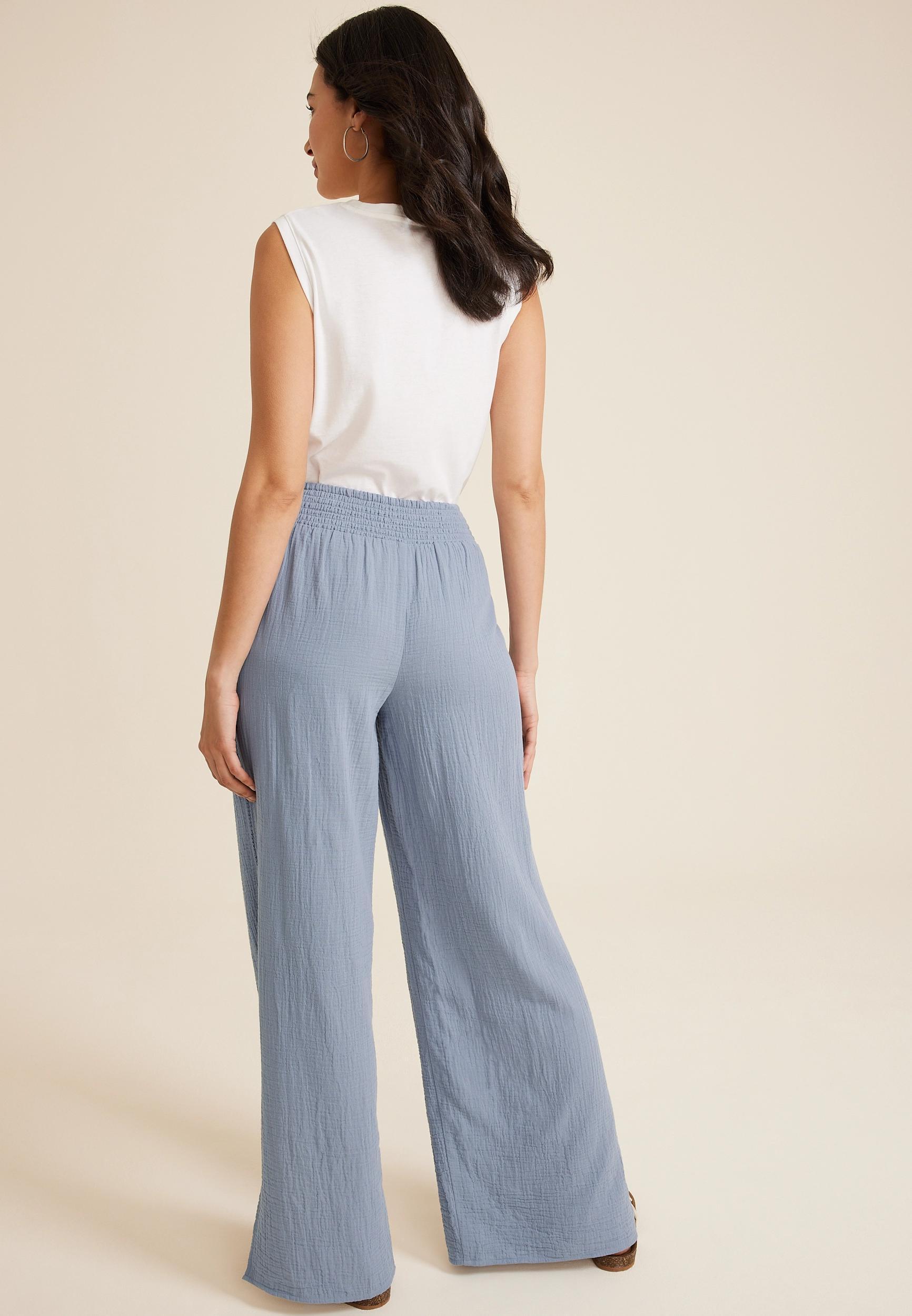 Double Cloth High Rise Wide Leg Pant Product Image