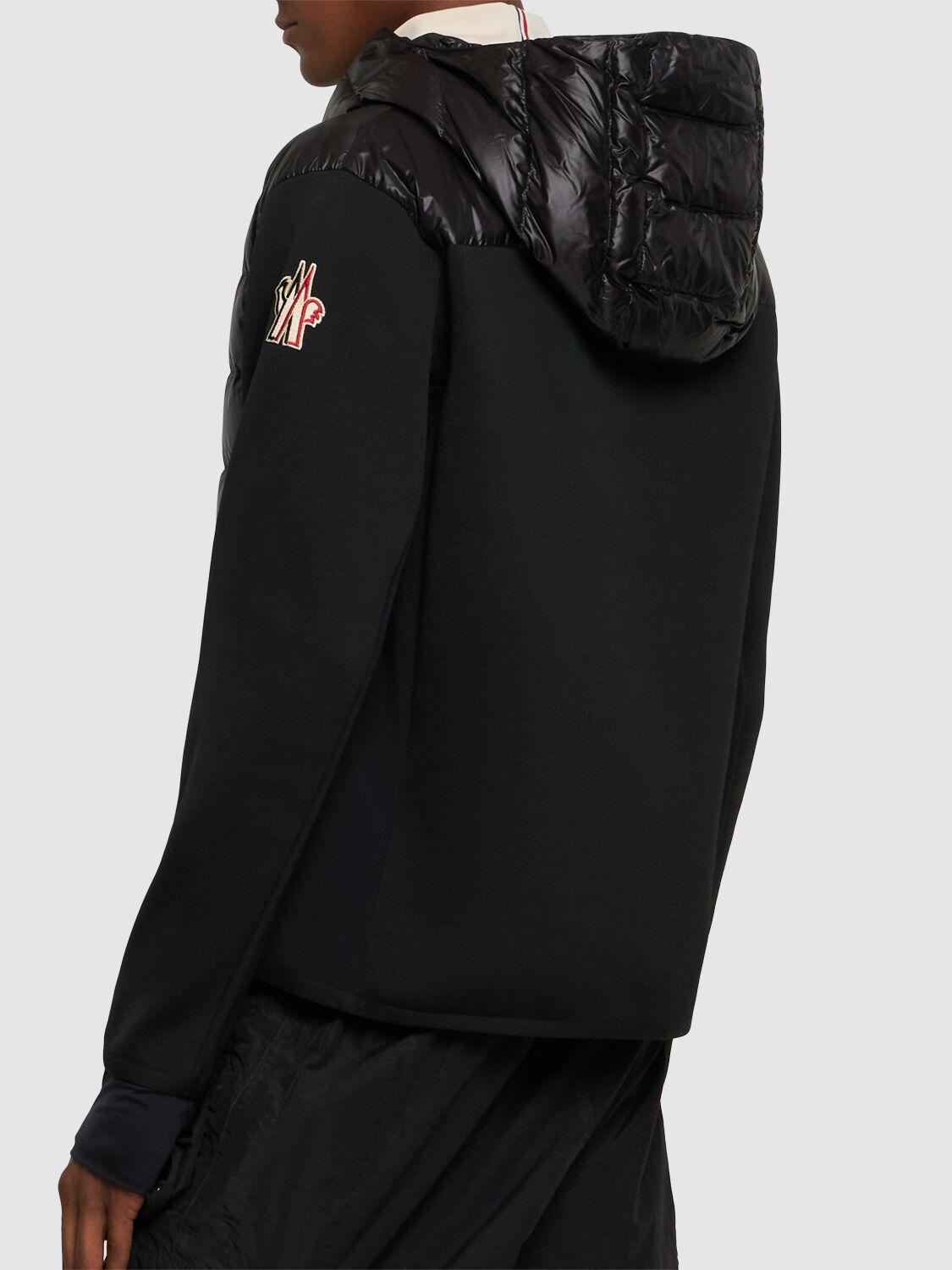 MONCLER Padded Hooded Cardigan In Black Product Image