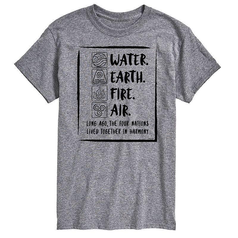 Big & Tall The Last Airbender Water Fire Earth Air Graphic Tee, Mens Product Image