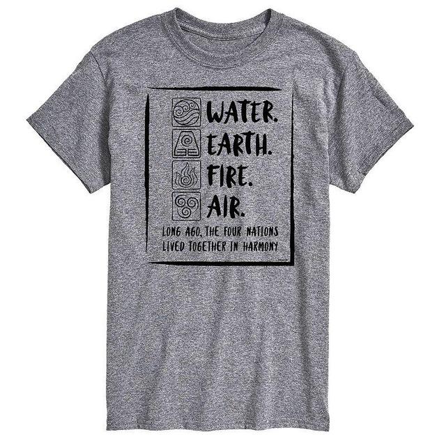 Big & Tall The Last Airbender Water Fire Earth Air Graphic Tee, Mens Product Image