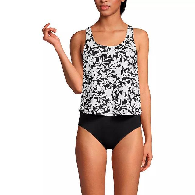 Womens Lands End Chlorine Resistant Scoop Neck One Piece Fauxkini Swimsuit Product Image