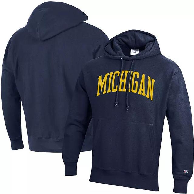 Mens Champion Navy Michigan Wolverines Team Arch Reverse Weave Pullover Hoodie MIC Blue Product Image