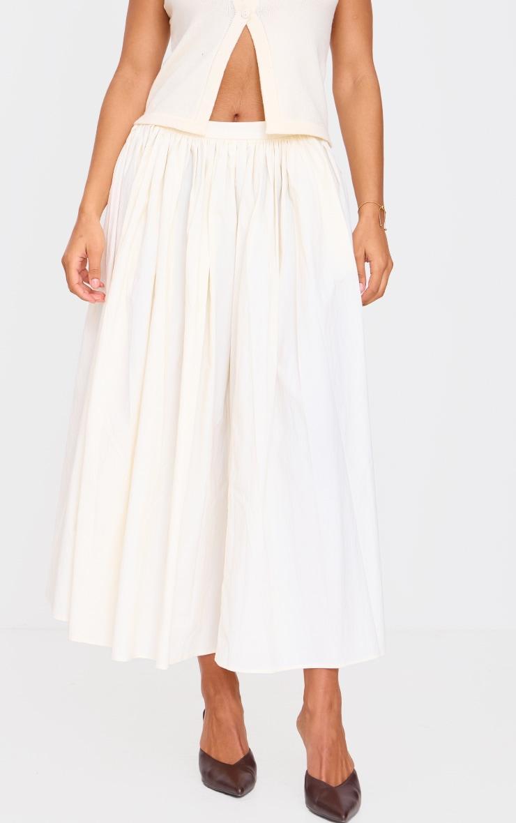 Cream Woven Floaty A Line Midaxi Skirt Product Image