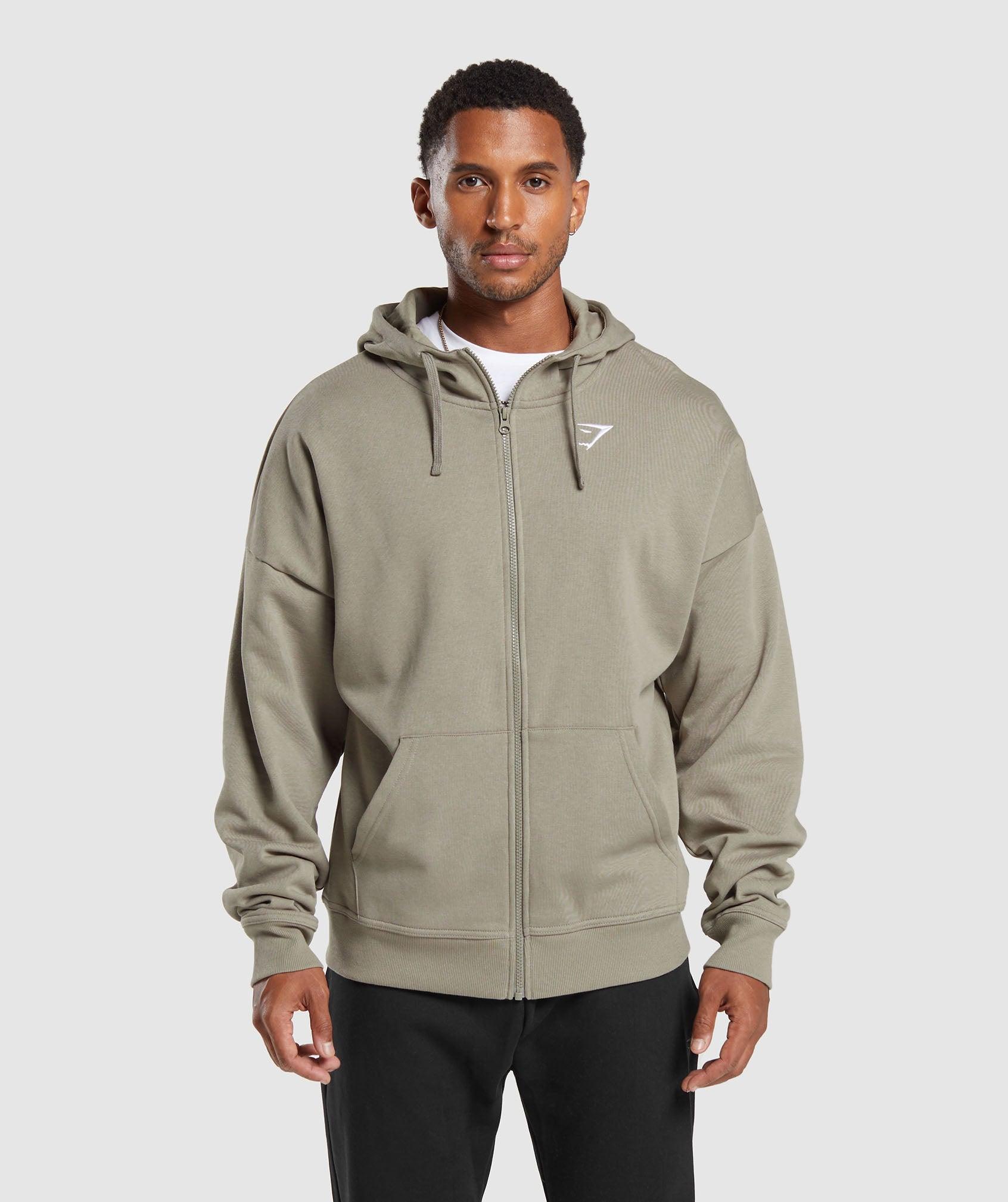 Crest Oversized Zip Up Hoodie Product Image