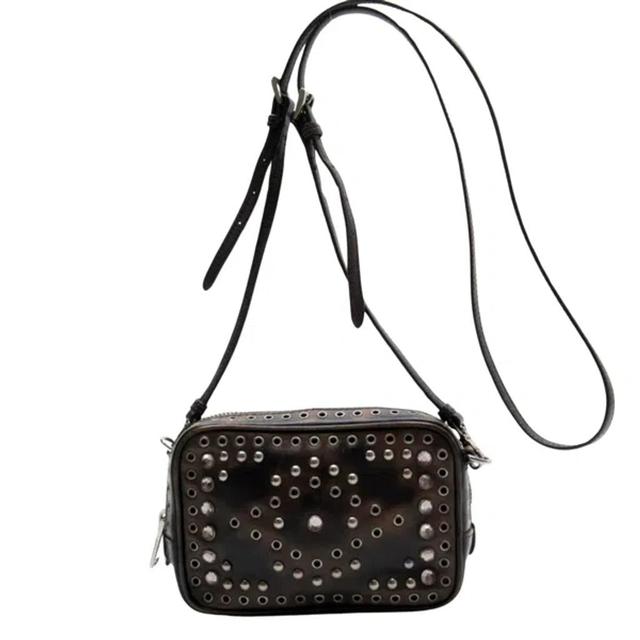 Saffiano Black Leather Shoulder Bag () Product Image