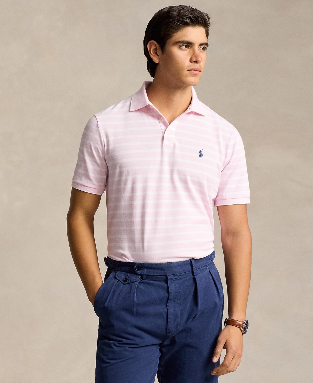 Polo Ralph Lauren Mens Classic-Fit Cotton Oxford Mesh Polo Shirt - Summer Blue Product Image