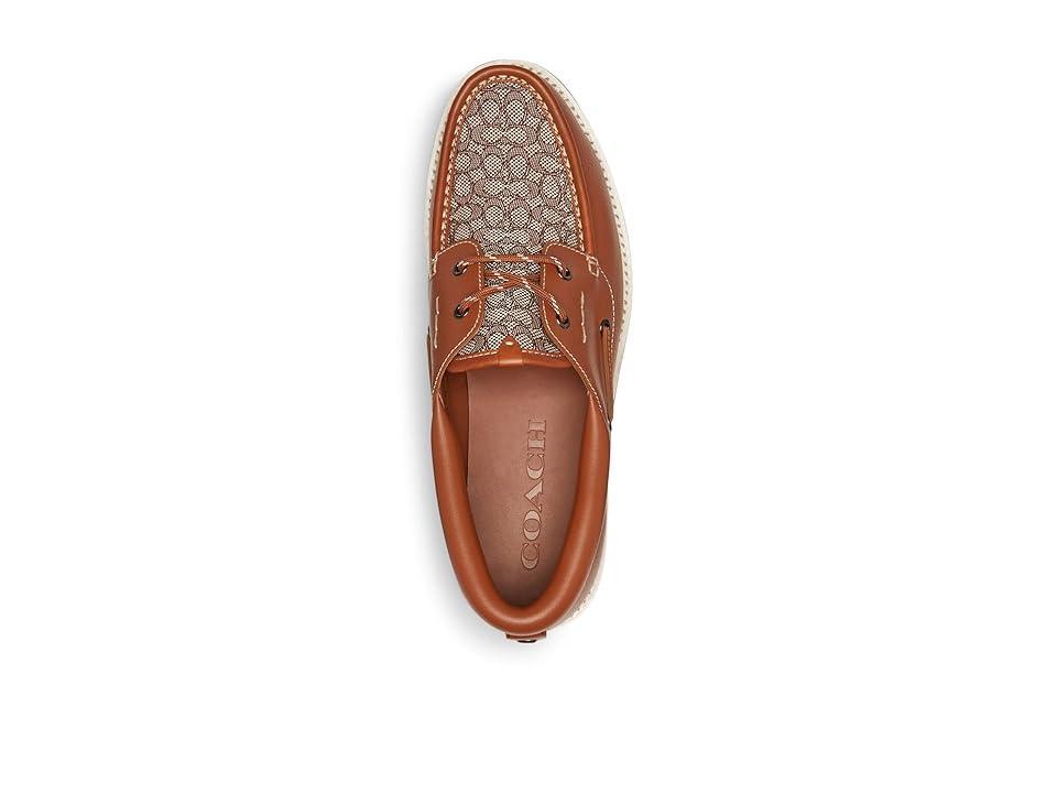 COACH Benson Micro Signature Boat Shoe (Burnished Amber) Men's Shoes Product Image