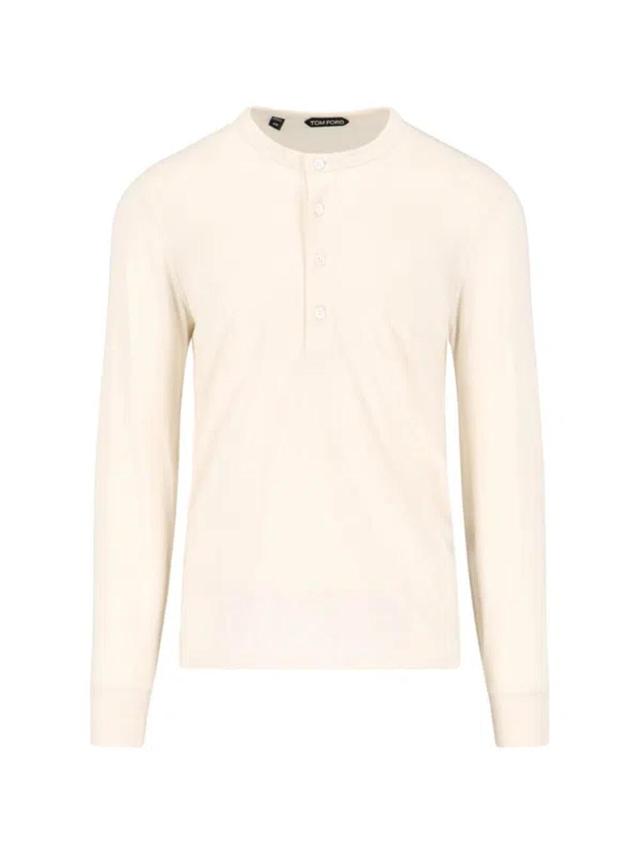 Henley Re-shirt In White Product Image