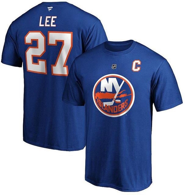 Mens Fanatics Branded Anders Lee Royal New York Islanders Authentic Stack Name & Number T-Shirt Product Image