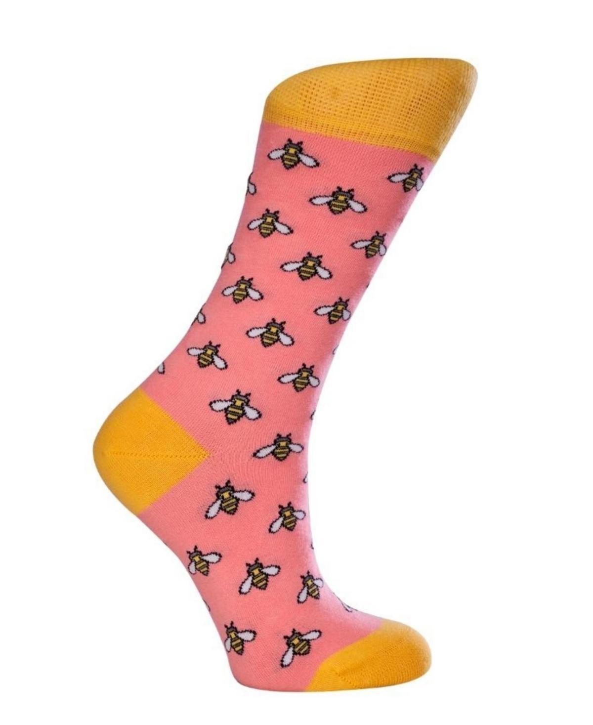 Love Sock Company Womens Bee W-Cotton Novelty Crew Socks with Seamless Toe Design, Pack of 1 Product Image