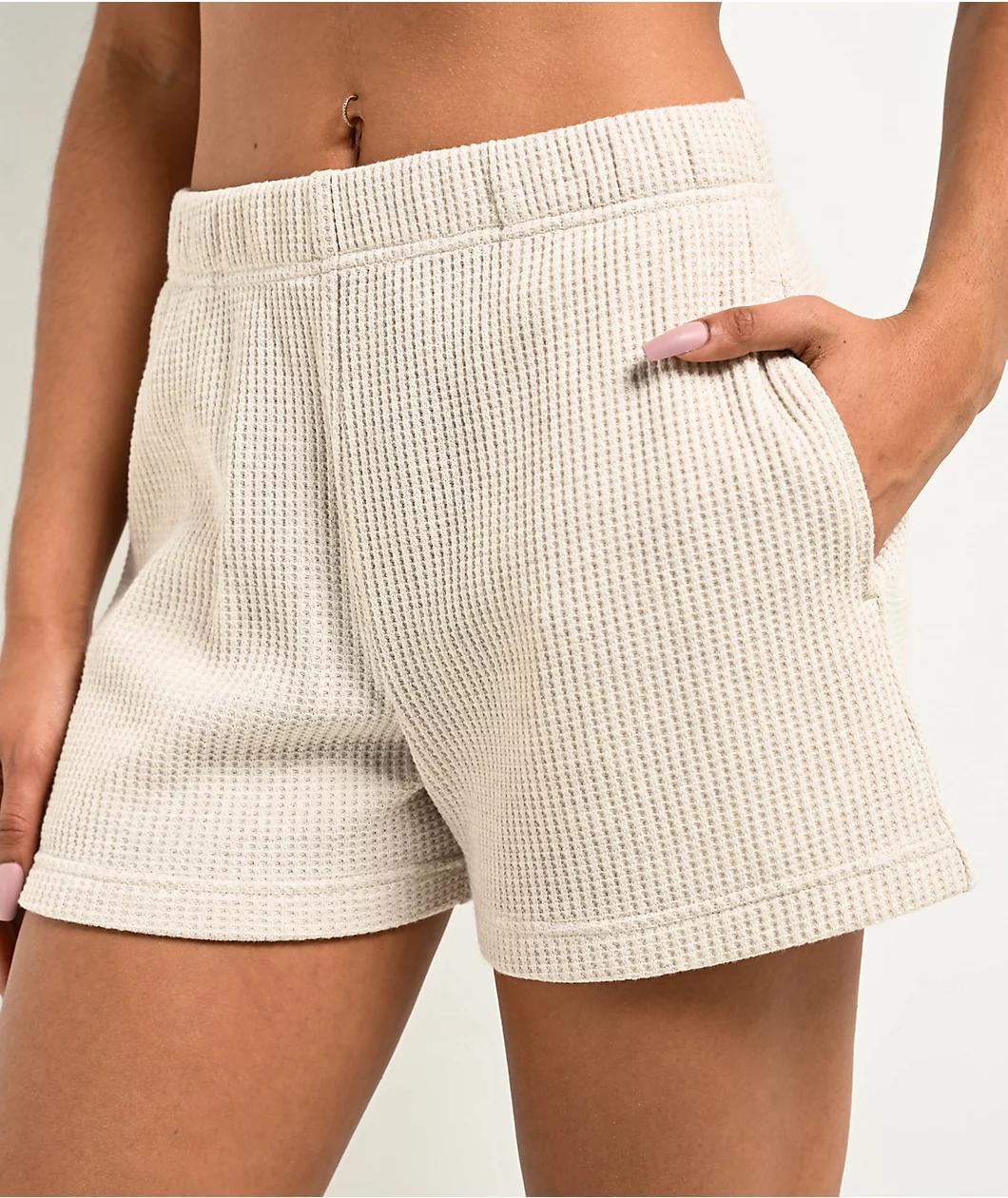 Zine Jaya Oatmeal Waffle Shorts Product Image