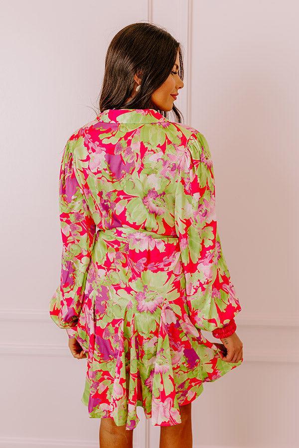 Aloha Attire Satin Floral Dress Product Image