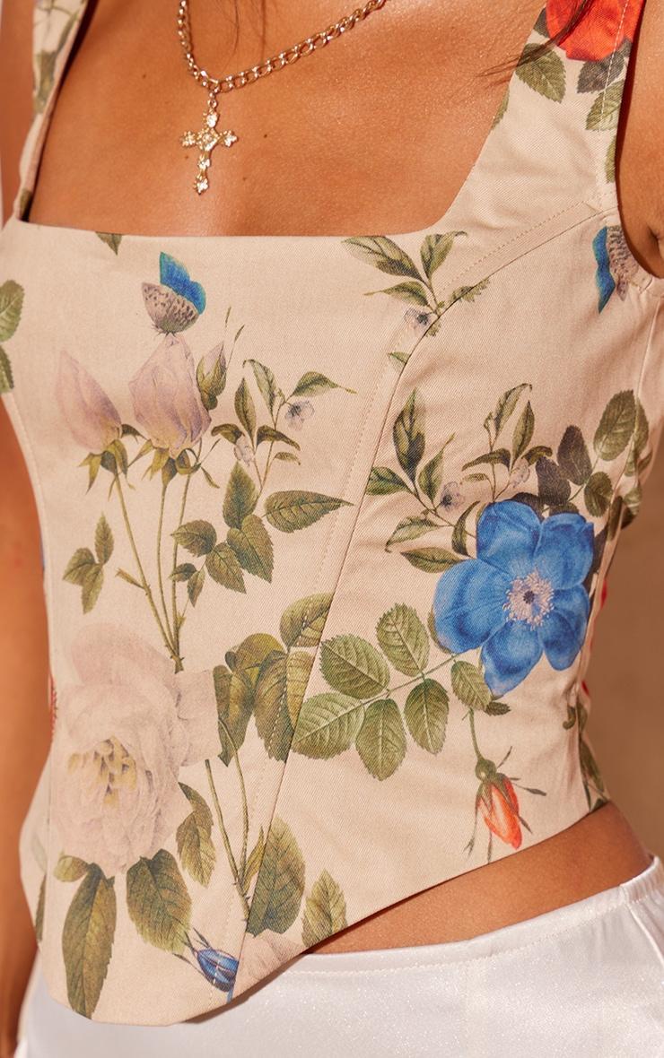 Multi Floral Print Corset Product Image