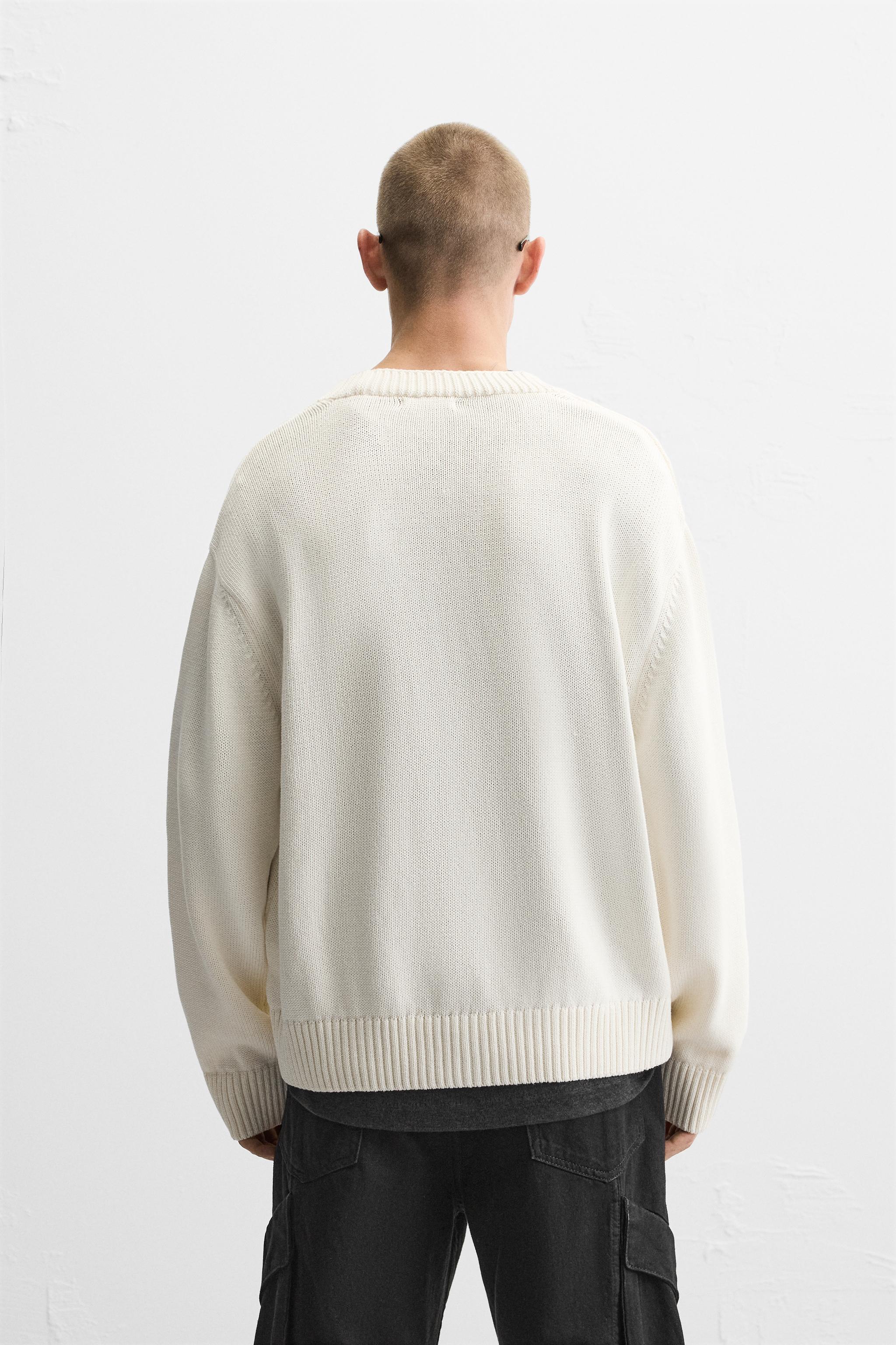 TEXTURED COTTON CARDIGAN Product Image