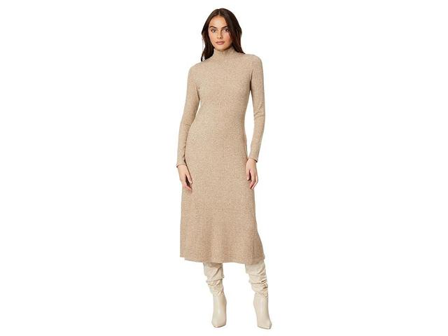 Vince Long Sleeve Mock Neck Dress (Heather Hazel Cream) Women's Dress Product Image