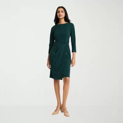 London Style Womens 3/4 Sleeve Sheath Dress Product Image