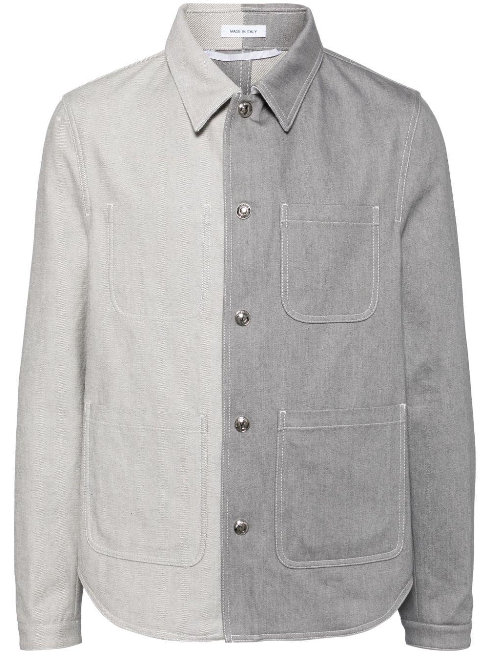 Two-tone Denim Jacket In Grey Product Image