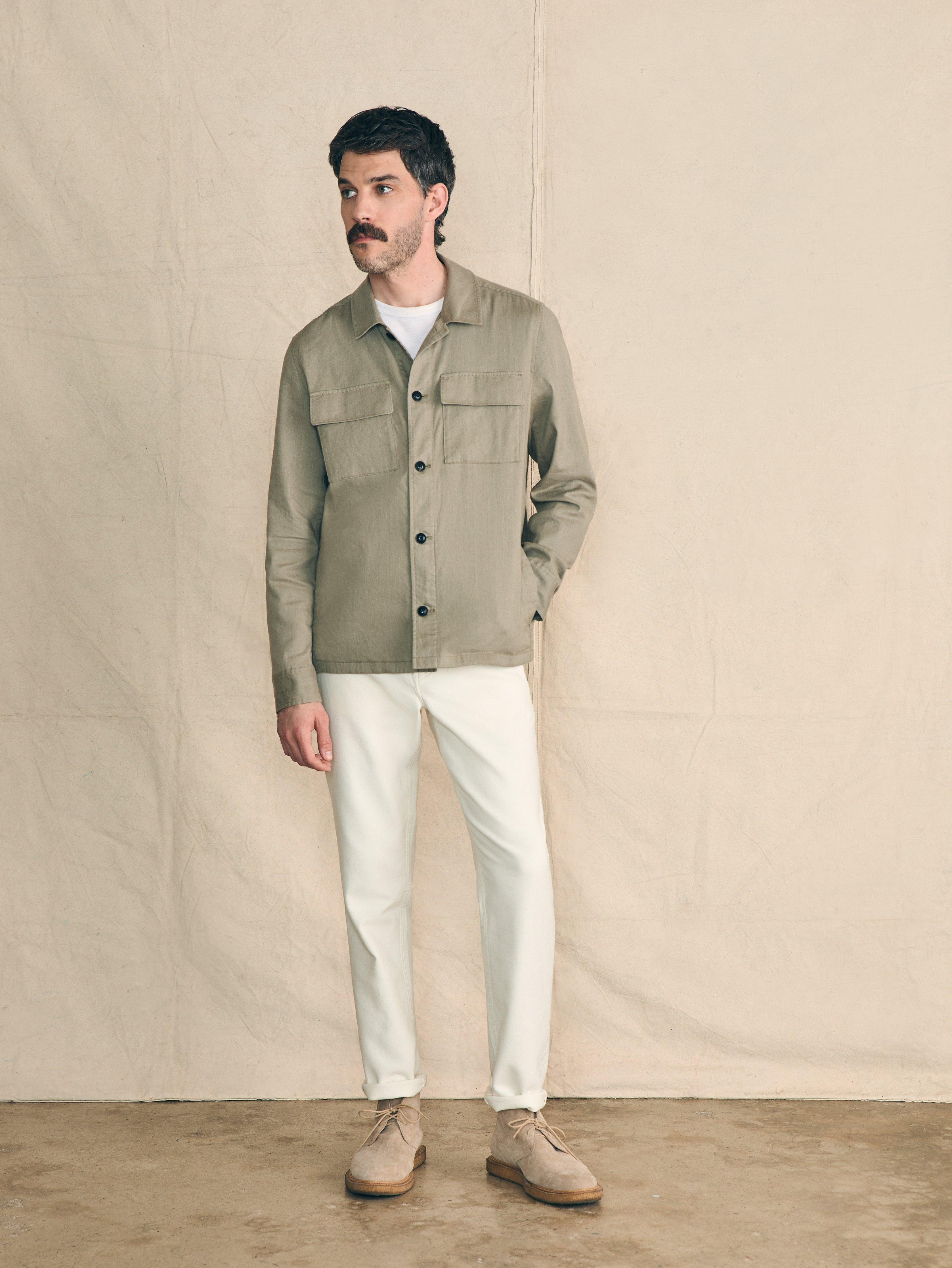 Movement™ Flex Linen Shirt Jacket - Olive Isle Male Product Image