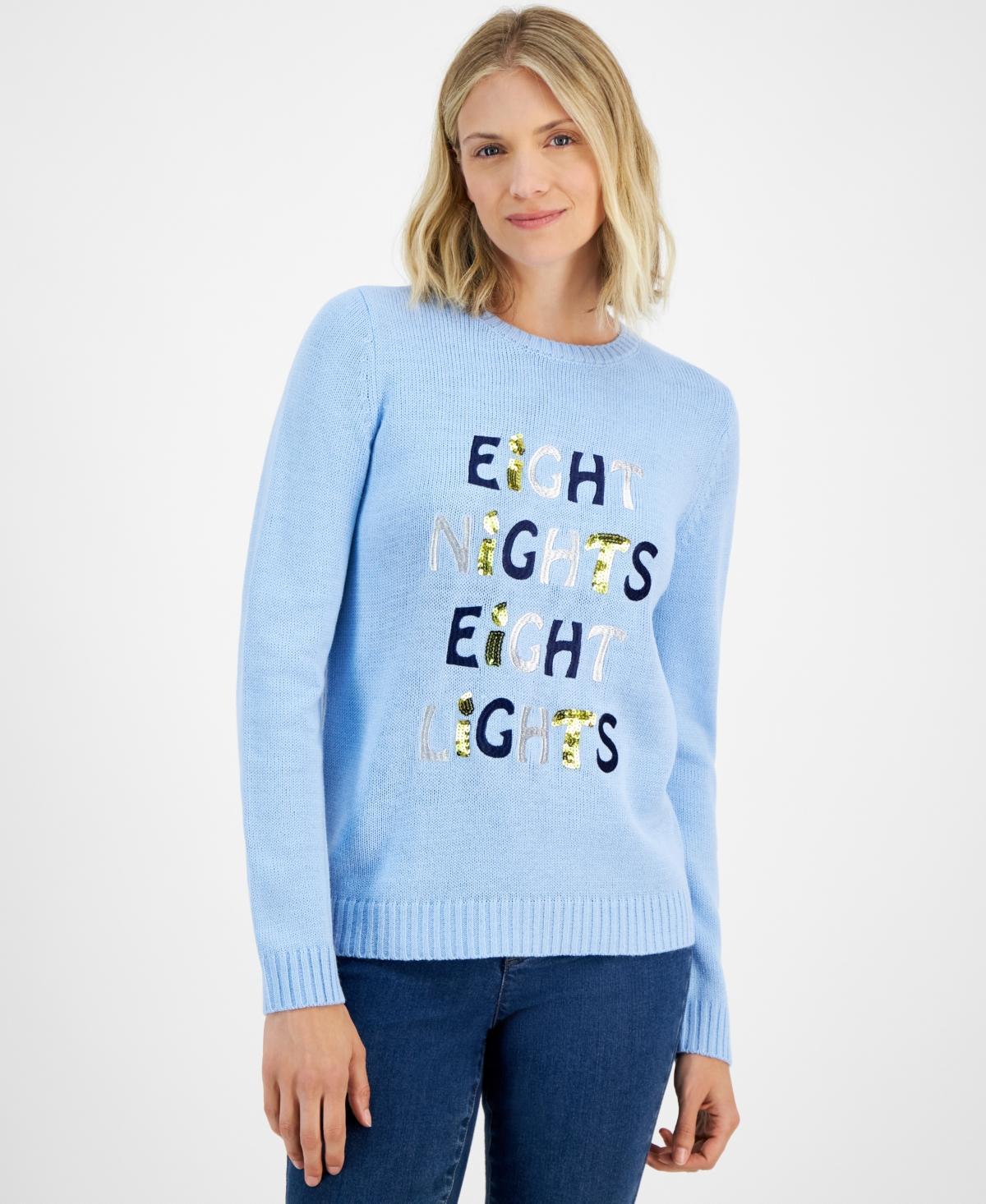 Holiday Lane Womens Eight Lights Crewneck Sweater, Created for Macys Product Image